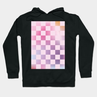 Pink Checkered Pattern, Rainbow Gradient Hoodie